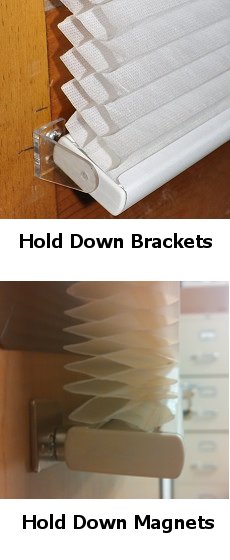 Hold Down Brackets and Magnets for Outside Mount Cellular Shades